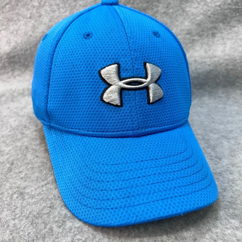 Under Armour Embroidered Logo Youth Blue Baseball Cap Mesh Athletic Fit  S/M